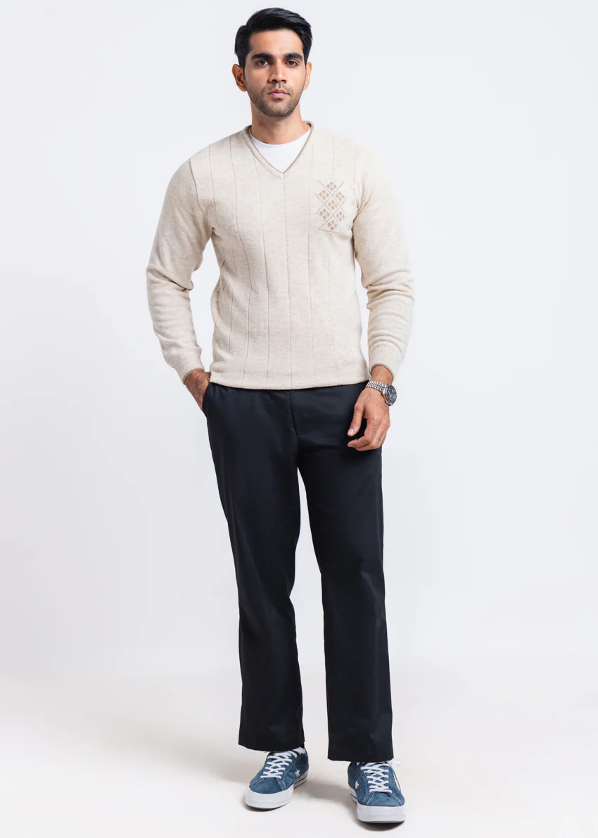 Fog-V-Neck Full Sleeves Sweater (502-14) - Image 4