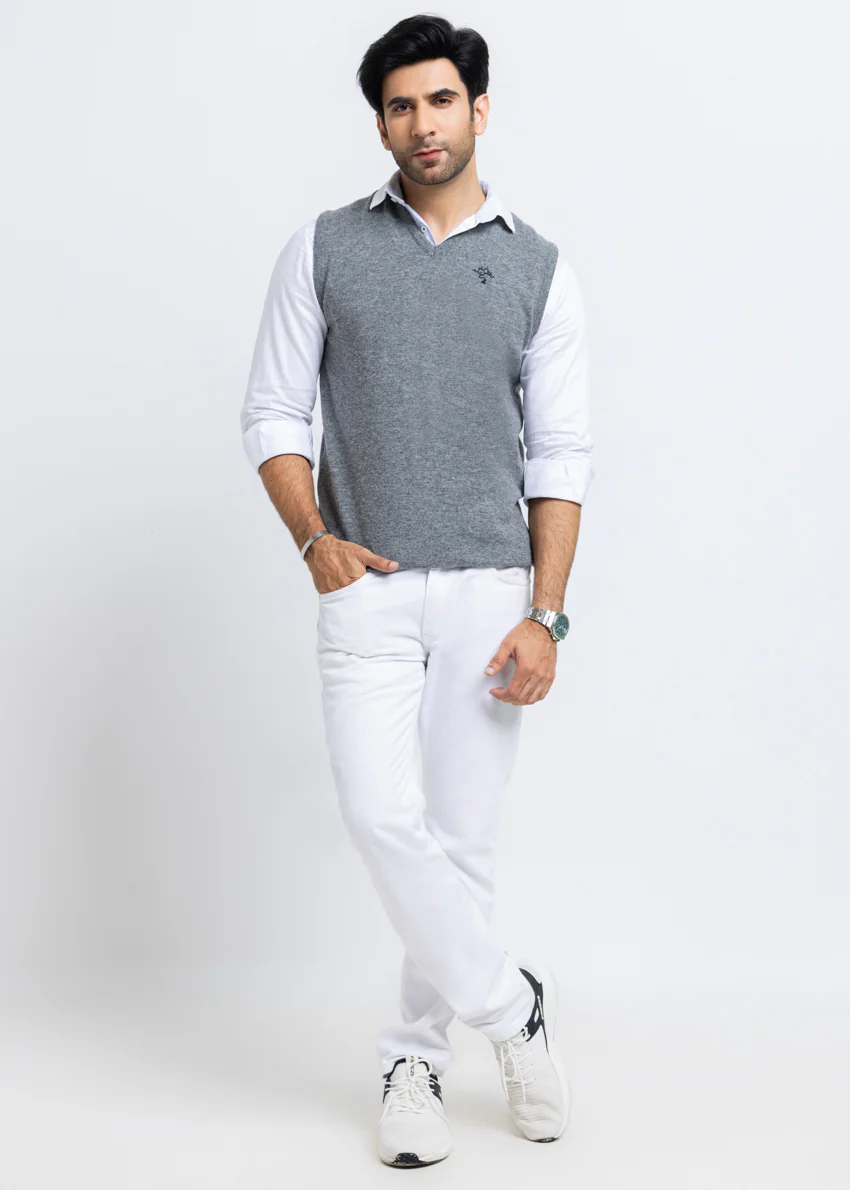 St-Grey-V-Neck Sando Sweater (651-14) - Image 3
