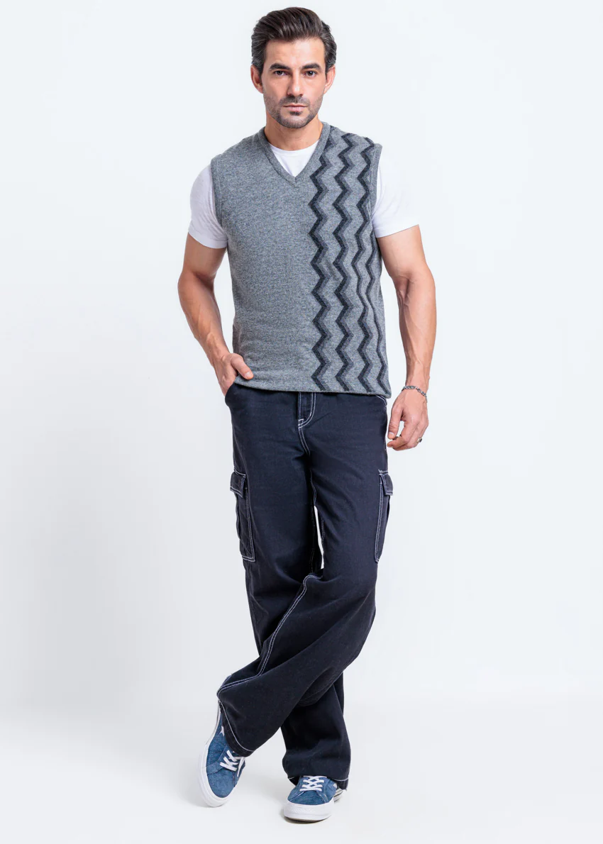 St-Grey-V-Neck Sando Sweater (663-14) - Image 3