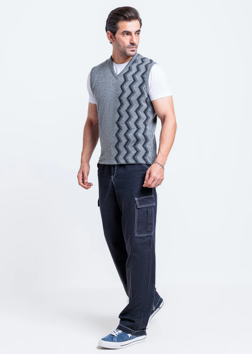 St-Grey-V-Neck Sando Sweater (663-14) - Image 4