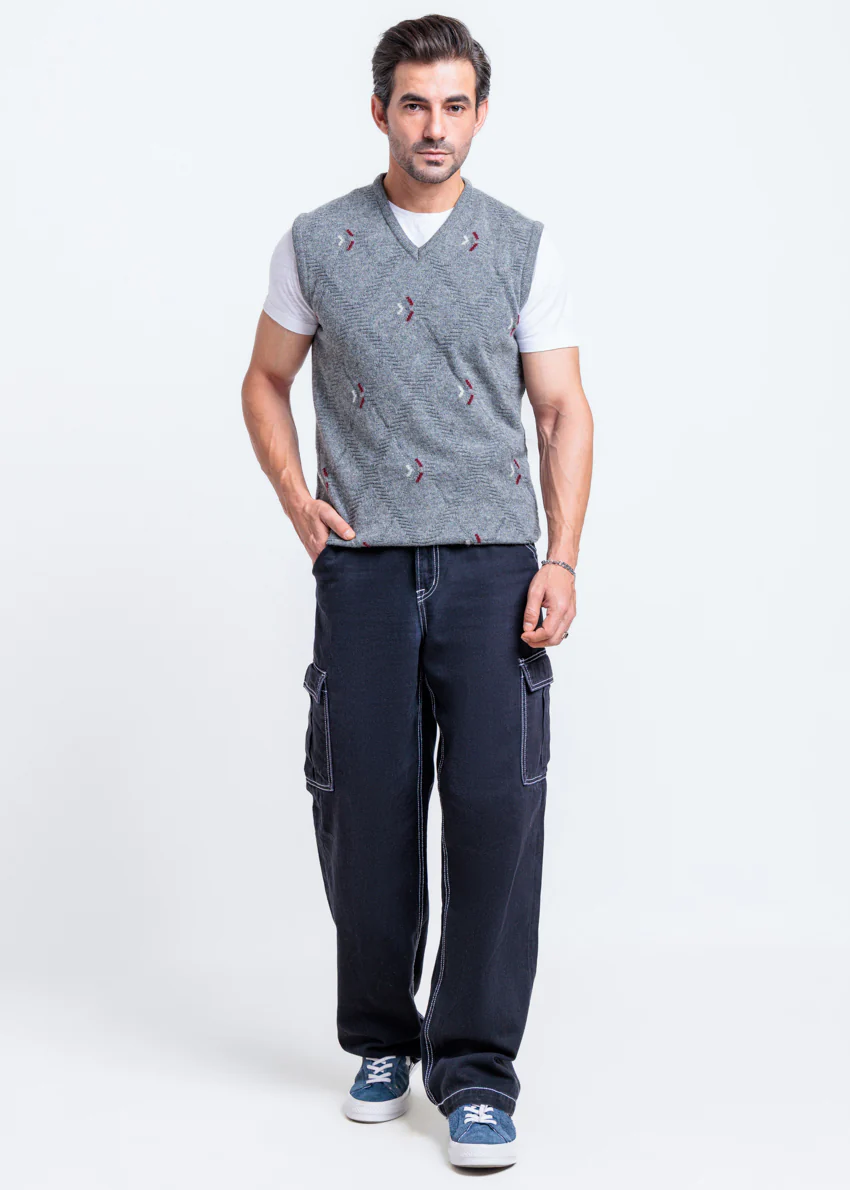 St-Grey-V-Neck Sando Sweater (664-14) - Image 3