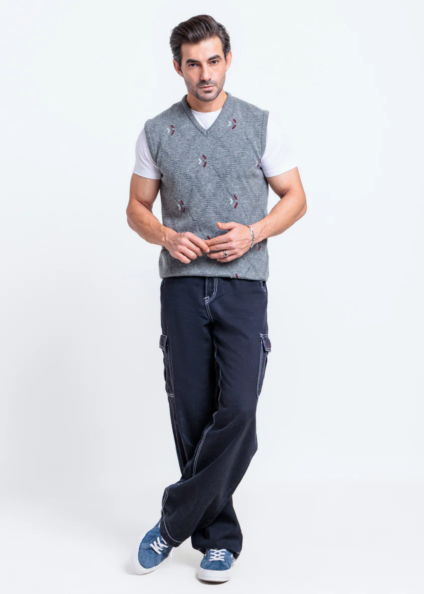 St-Grey-V-Neck Sando Sweater (664-14) - Image 4