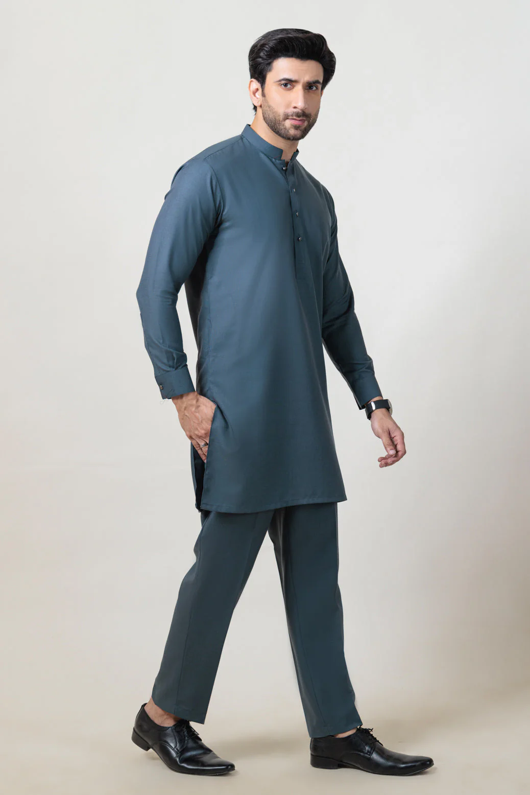 B-GREEN-BLENDED-KURTA TROUSER - (KSW24-021) - Image 3