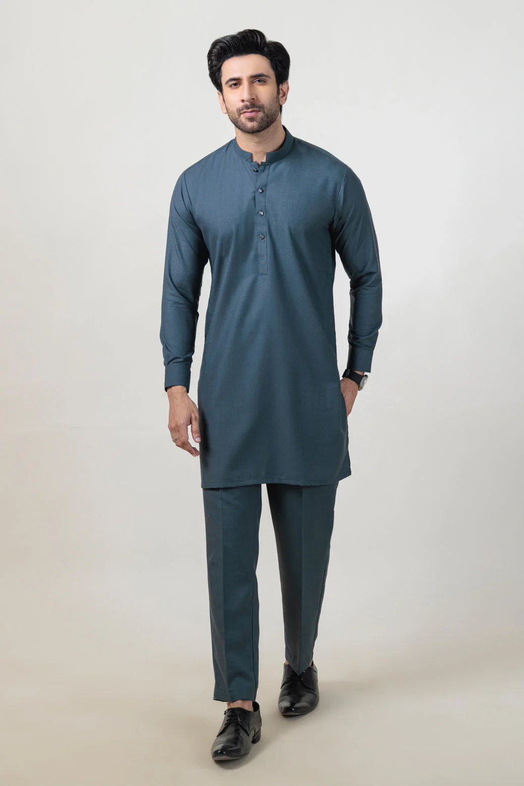 B-GREEN-BLENDED-KURTA TROUSER - (KSW24-021) - Image 4