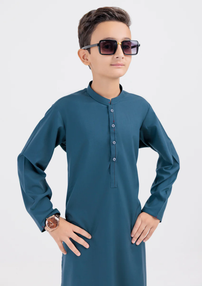 Teal-Blended-Kurta Trouser - (B25KP2009) - Image 3