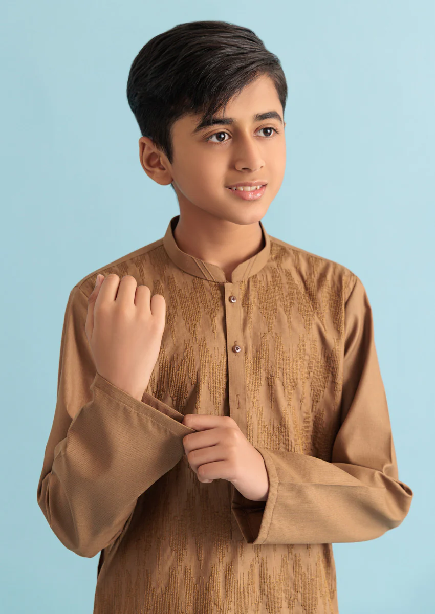 L-Brown-Blended-Kurta- (B25KU1017) - Image 3