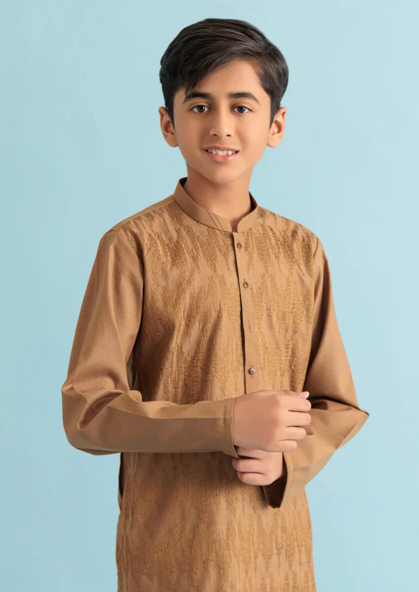 L-Brown-Blended-Kurta- (B25KU1017) - Image 5
