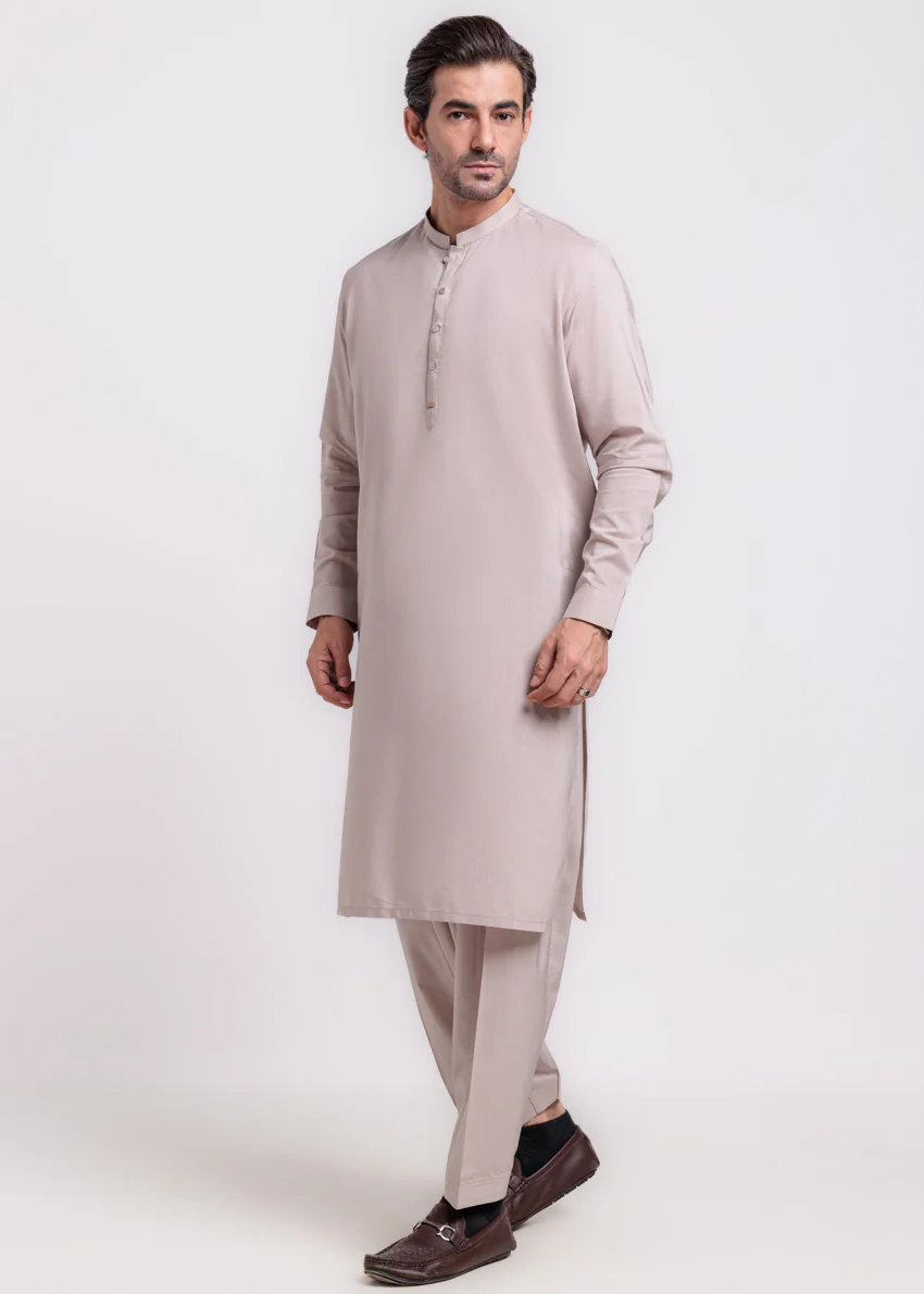 Beige-Cotton-Kurta Shalwar - (M25KSS1002) - Image 4