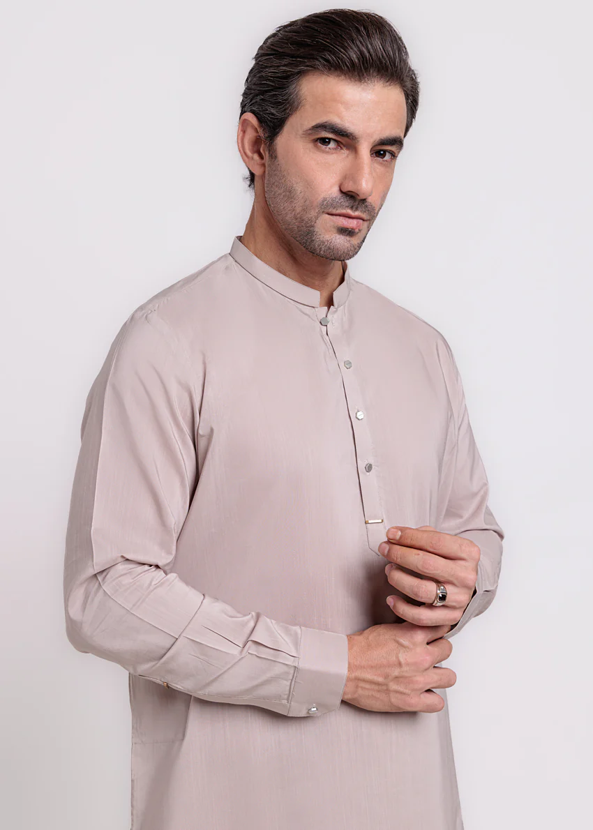 Beige-Cotton-Kurta Shalwar - (M25KSS1002) - Image 5