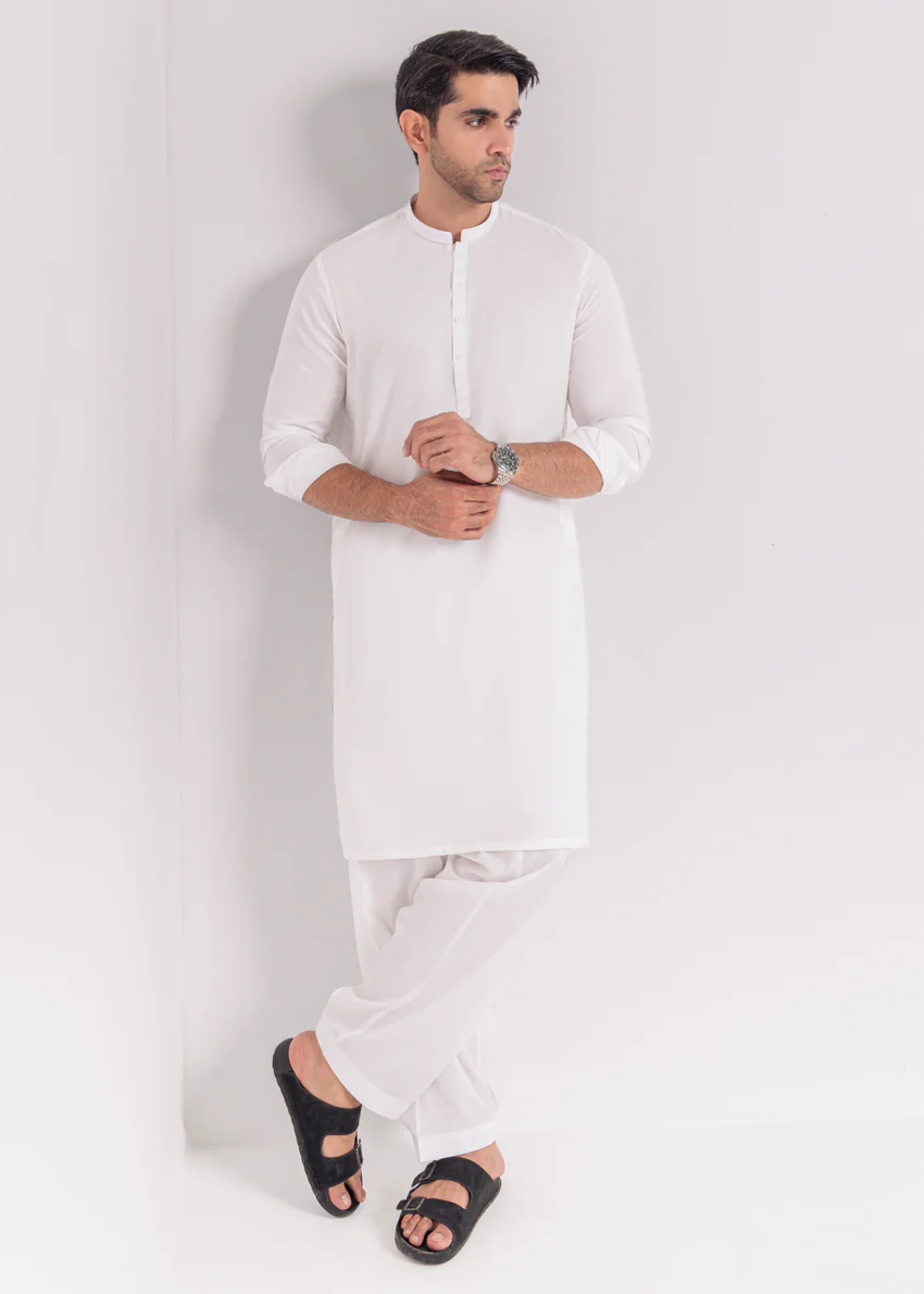 O-White-Blended-Shalwar Suit - (MPS25SSE2051) - Image 5