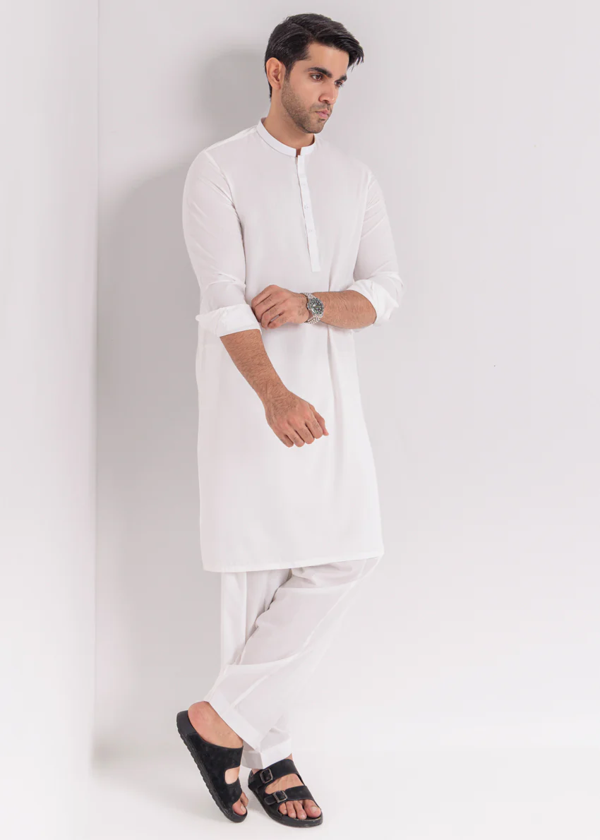 O-White-Blended-Shalwar Suit - (MPS25SSE2051) - Image 6