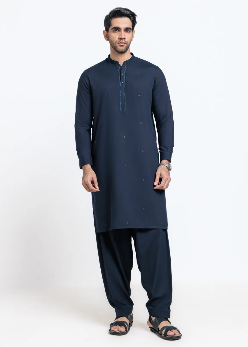 D-Navy-Blended-Shalwar Suit - (MPS25SSE2071) - Image 3