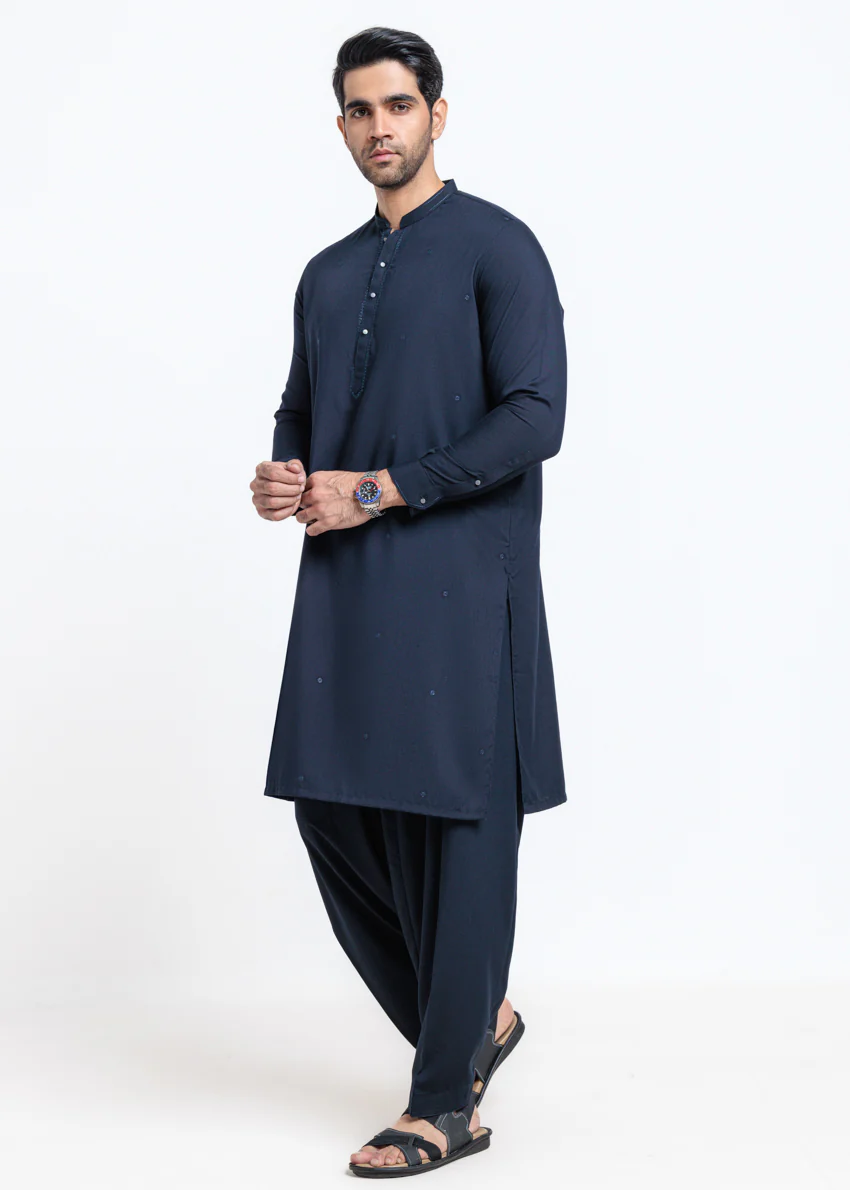 D-Navy-Blended-Shalwar Suit - (MPS25SSE2071) - Image 4