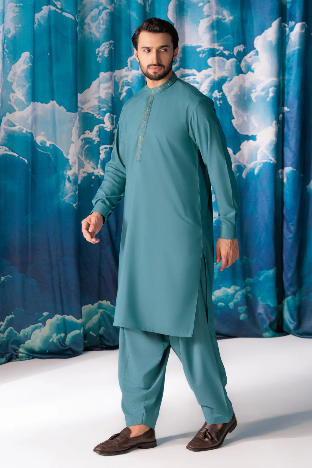 O-GREEN-BLENDED-KURTA SHALWAR - (KSRW24-004) - Image 3